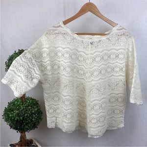 Oversized lace free people blouse